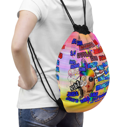 drop the beat - Drawstring Bag (color blur)