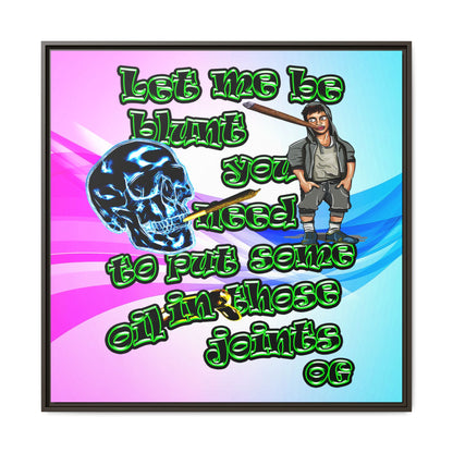 og - framed canvas art (light blue-pink wave)