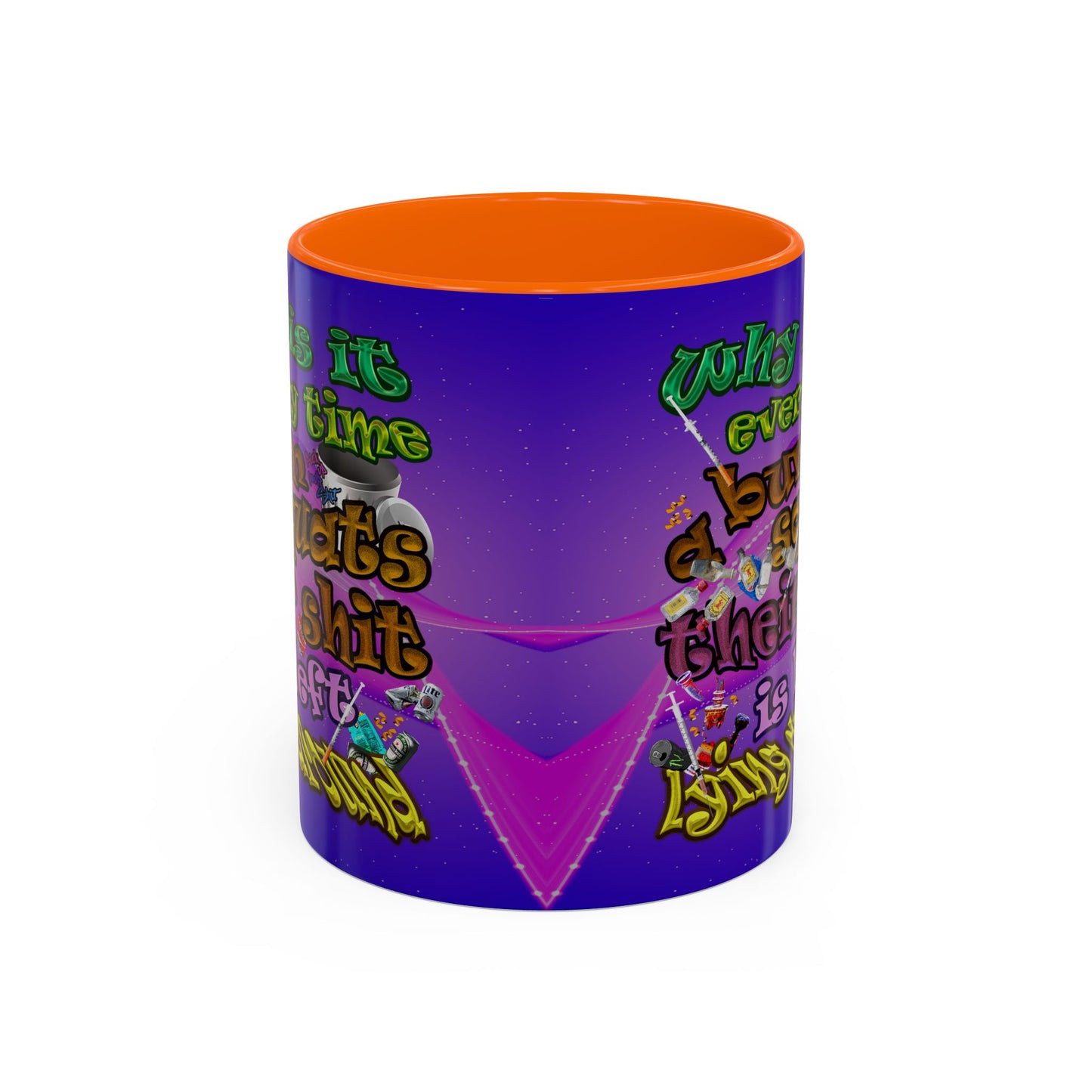 the bum's shit - Accent Mug (purple-pink wave)