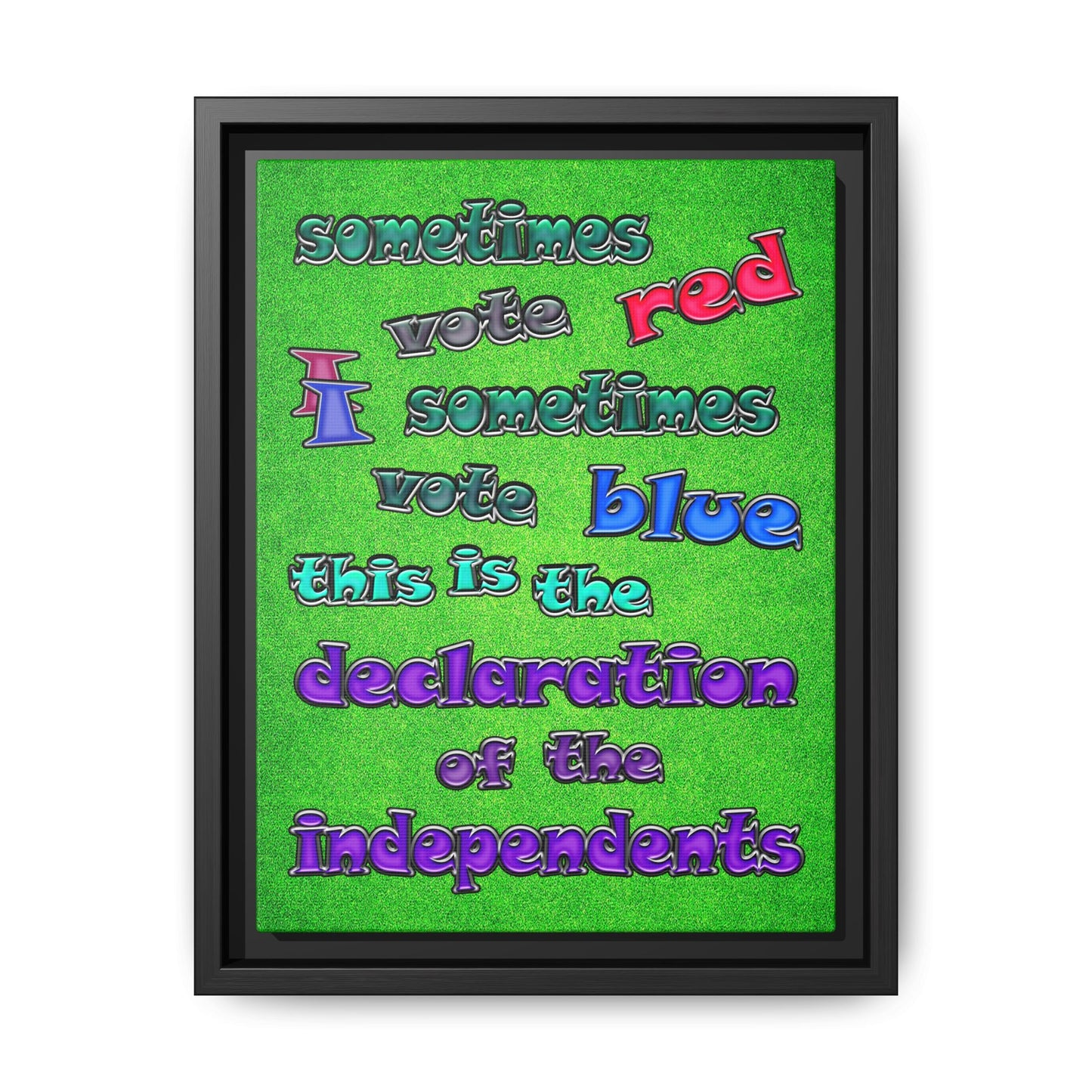 declaration of the independents - framed canvas art (green turf)