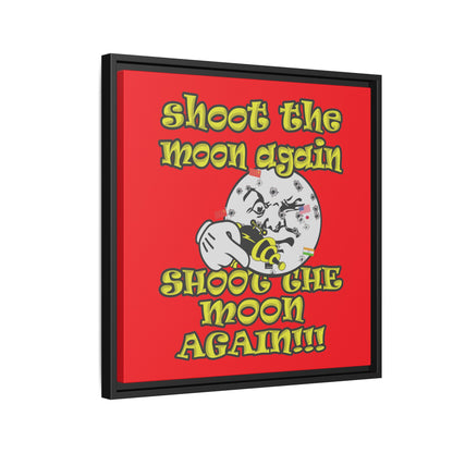 shoot the moon again - framed canvas art (red)