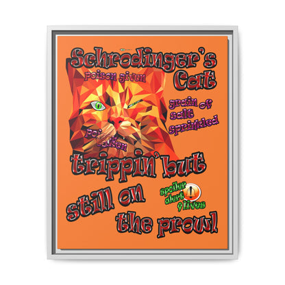 schrodinger's cat - framed canvas art (crusta)