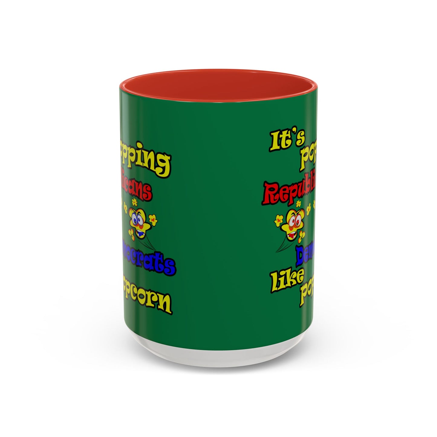 popping like popcorn - Accent Mug (dark green)