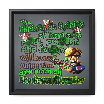 christmas spirits of boston - framed canvas art (grey-light grey)