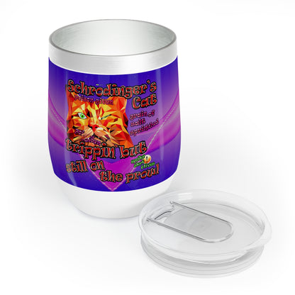 schrodinger's cat - Chill Wine Tumbler (purple-pink wave)