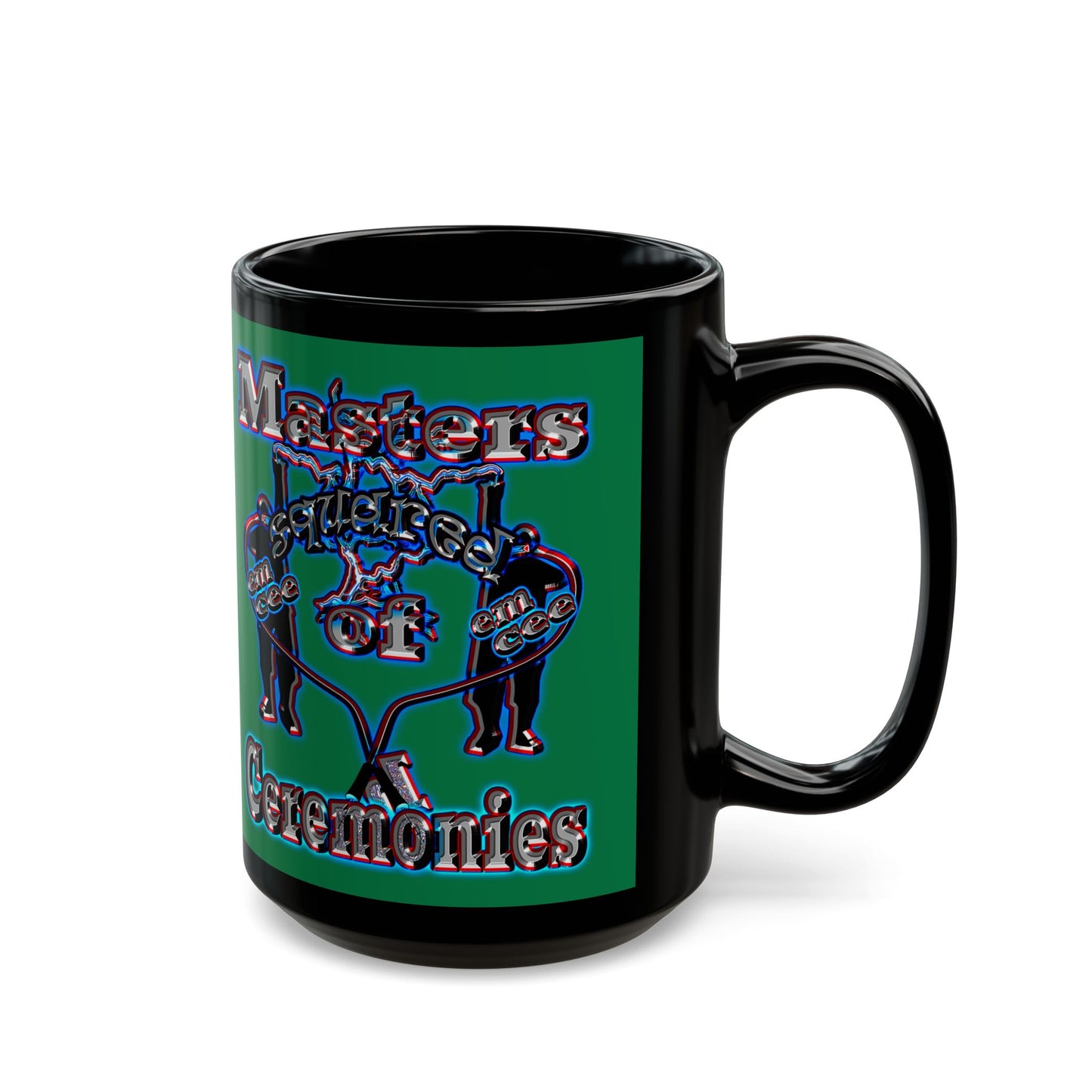 em cee squared - Black Mug (dark green)