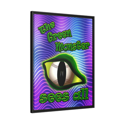 green monster - framed canvas art (purple wave)
