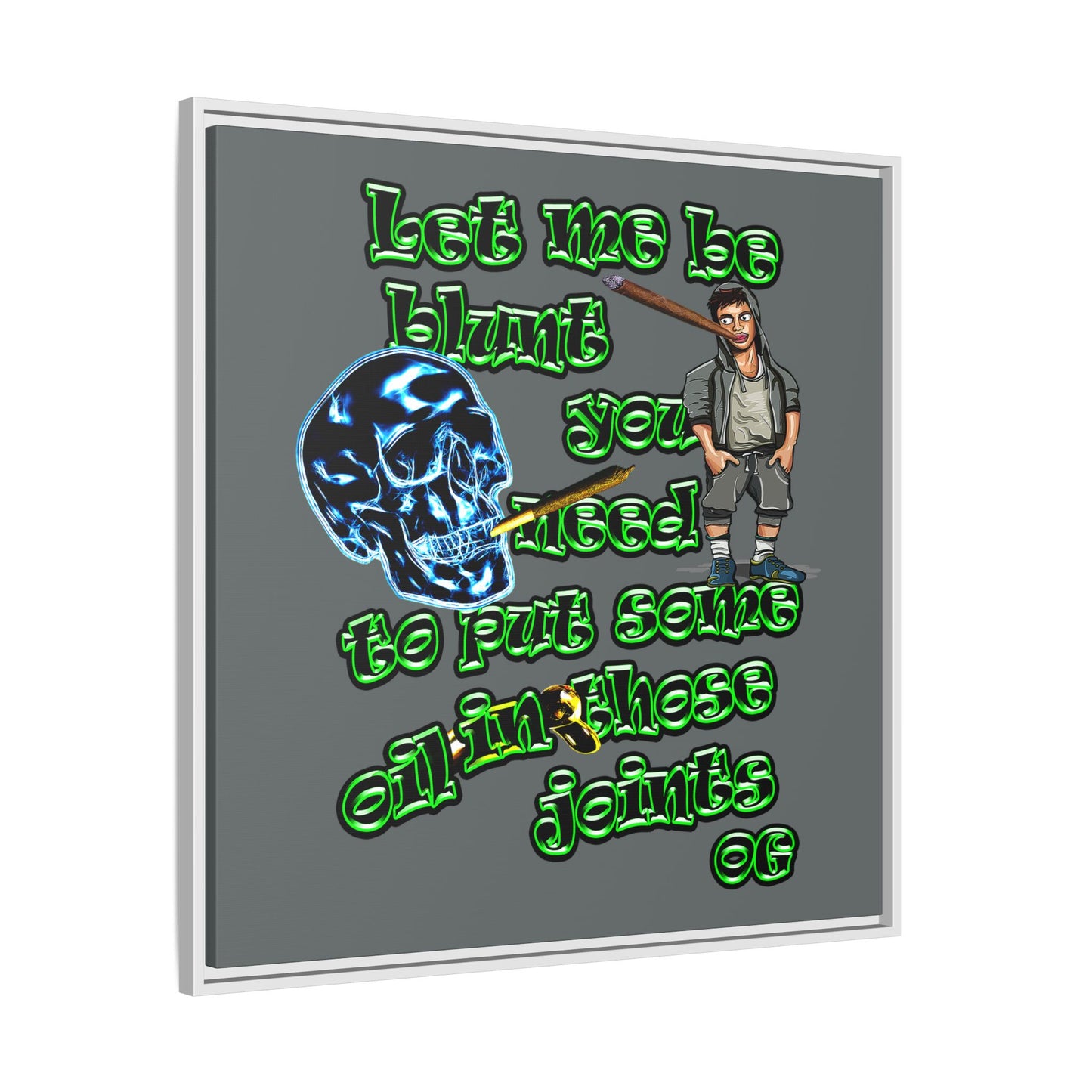 og - framed canvas art (dark grey)