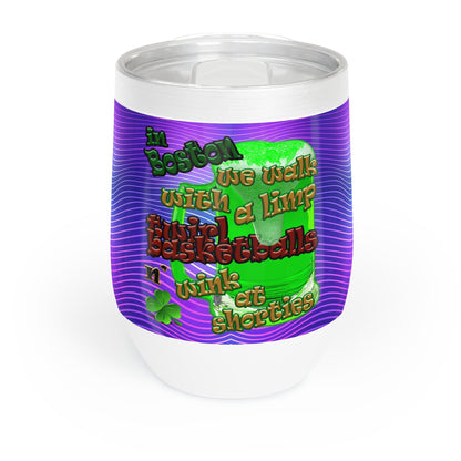 celtics logo - Chill Wine Tumbler (purple wave)