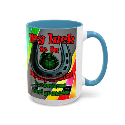my luck - Accent Mug (rainbow split)