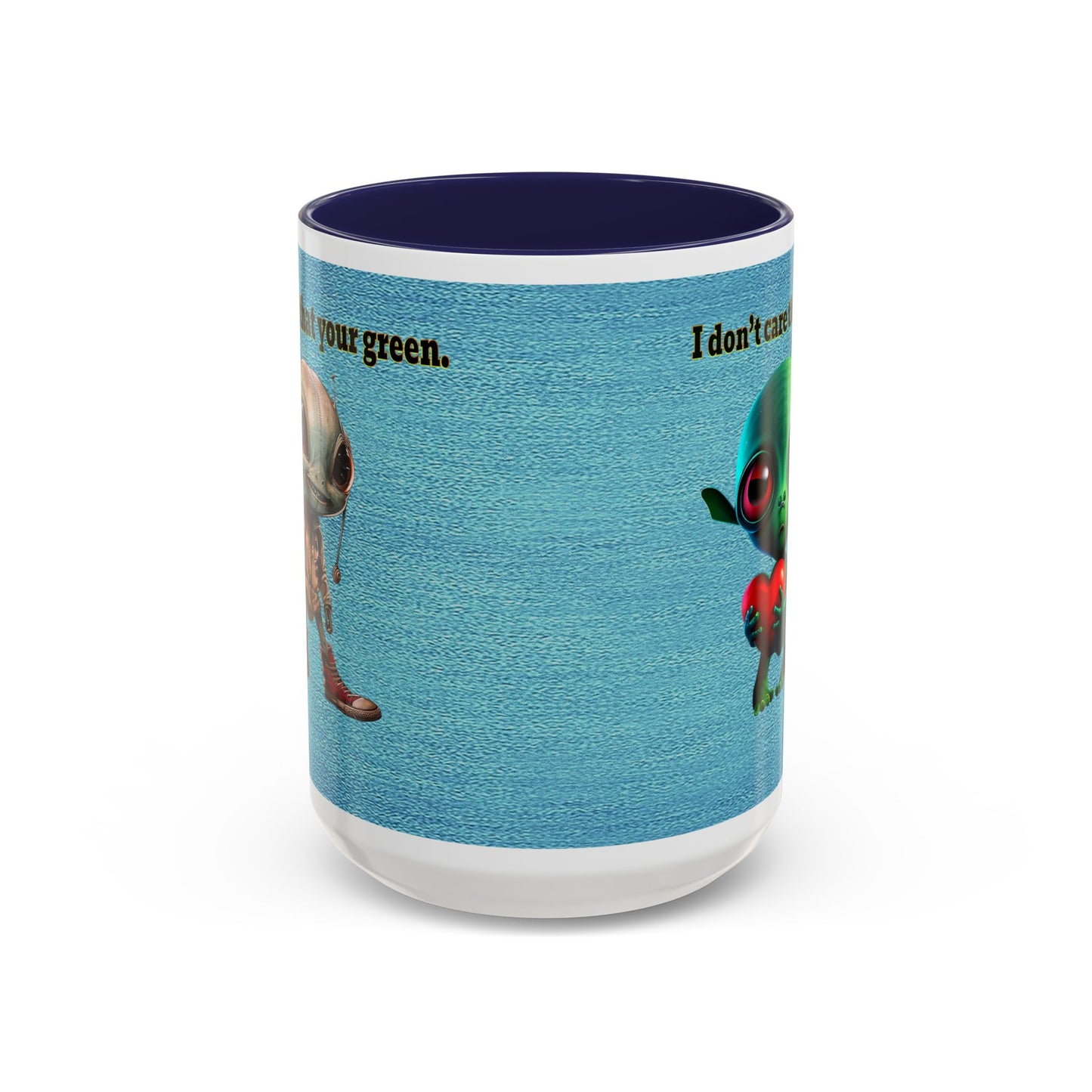 I don't care that your grey - Accent Mug (faded blue)