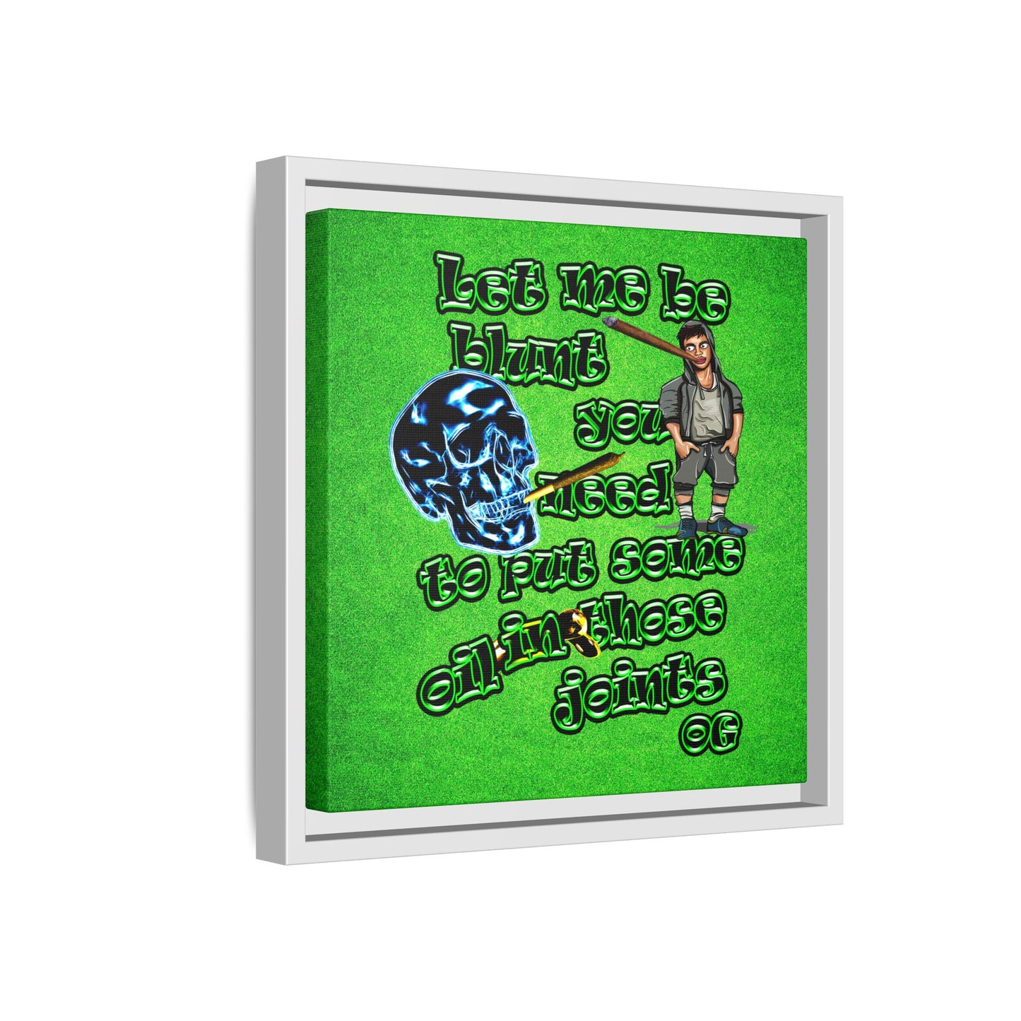 og - framed canvas art (green turf)
