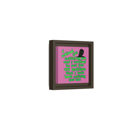 noticed you noticing - framed canvas art (light pink)