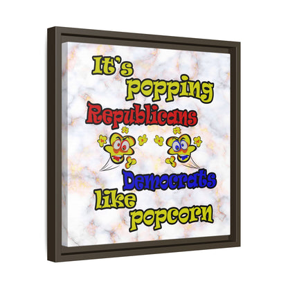 popping like popcorn - framed canvas art (white marble)