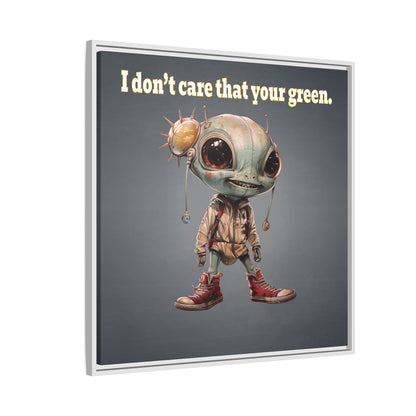 I don't care that your green - framed canvas art (grey-light grey)
