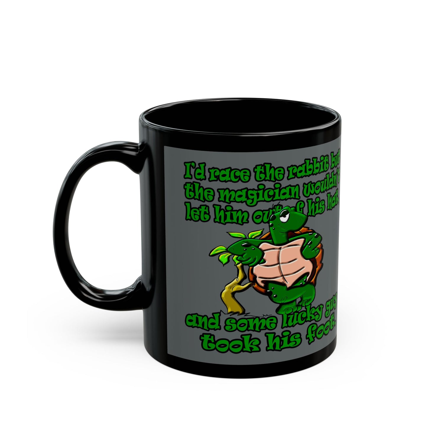 turtle race - Black Mug (dark grey)