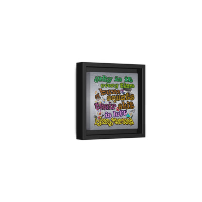 the bum's shit - framed canvas art (brushed nickel)