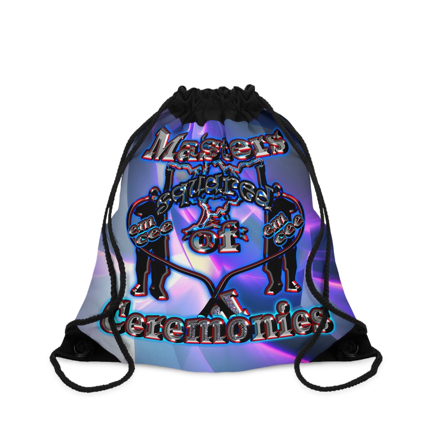 em cee squared - Drawstring Bag (grey-pink wave)