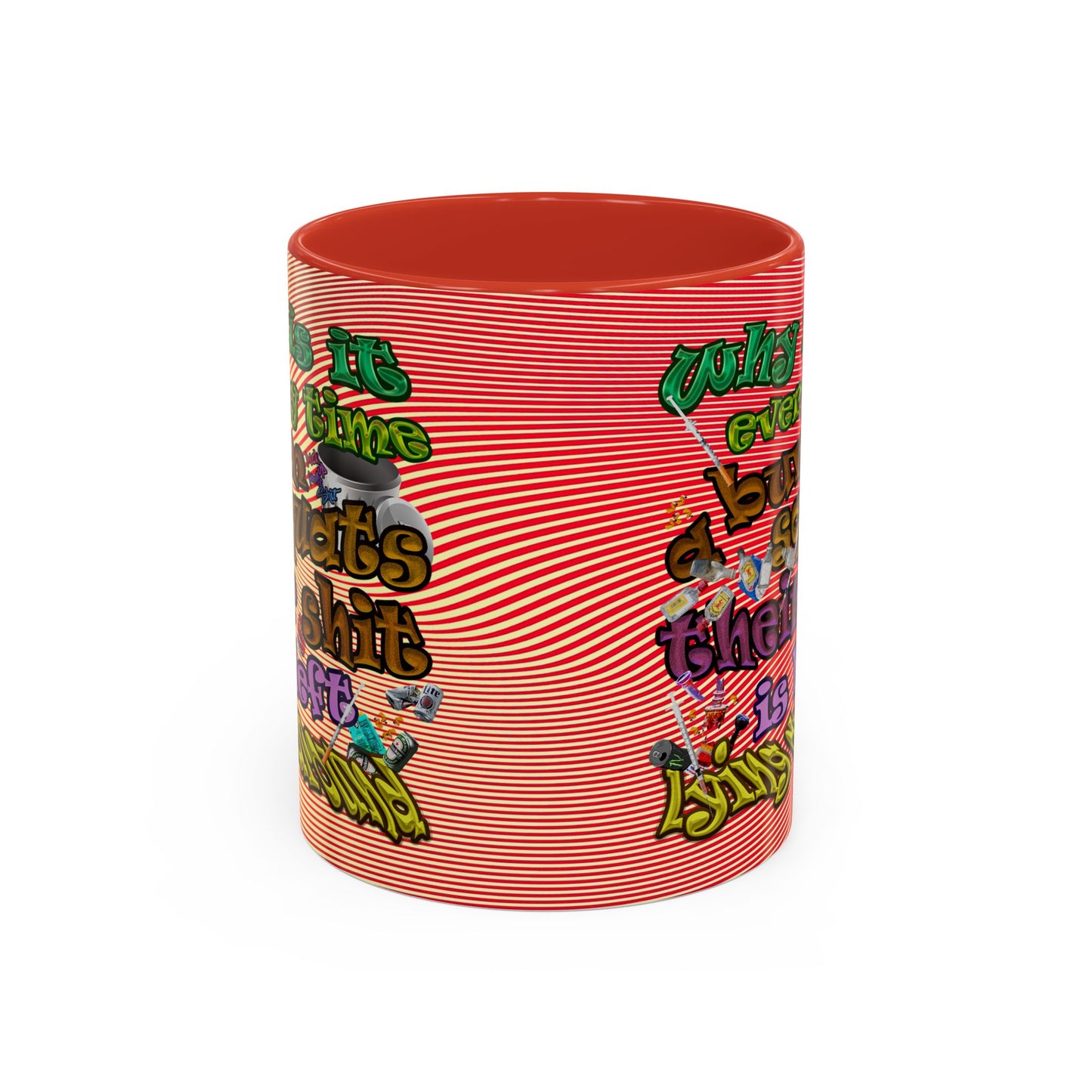 the bum's shit - Accent Mug (yellow-orange wave)