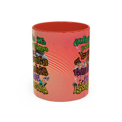 the bum's shit - Accent Mug (yellow-orange wave)