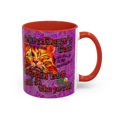 schrodinger's cat - Accent Mug (pink swirl)
