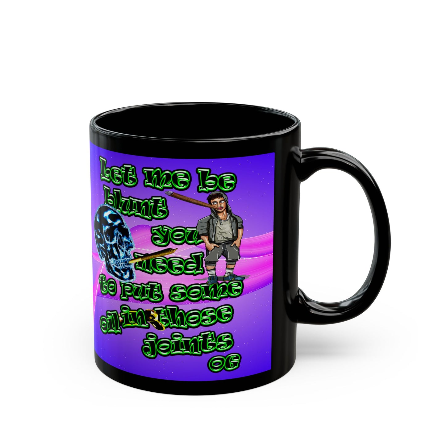 og - Black Mug (purple-pink wave)