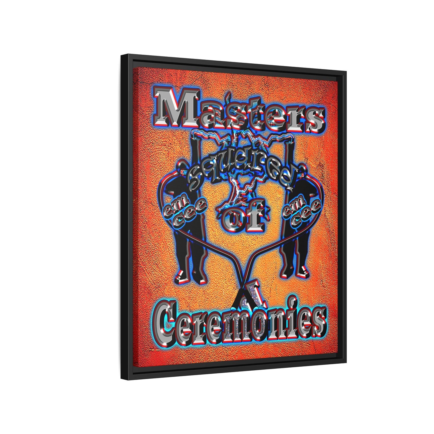 em cee squared - framed canvas art (burnt orange)