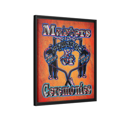 em cee squared - framed canvas art (burnt orange)
