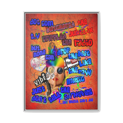 drop the beat - framed canvas art (burnt orange)