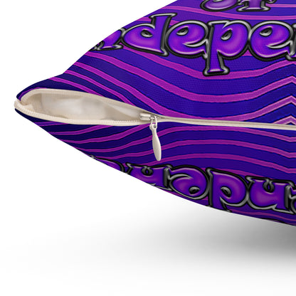 declaration of the independents - Spun Polyester Square Pillow - (purple wave)