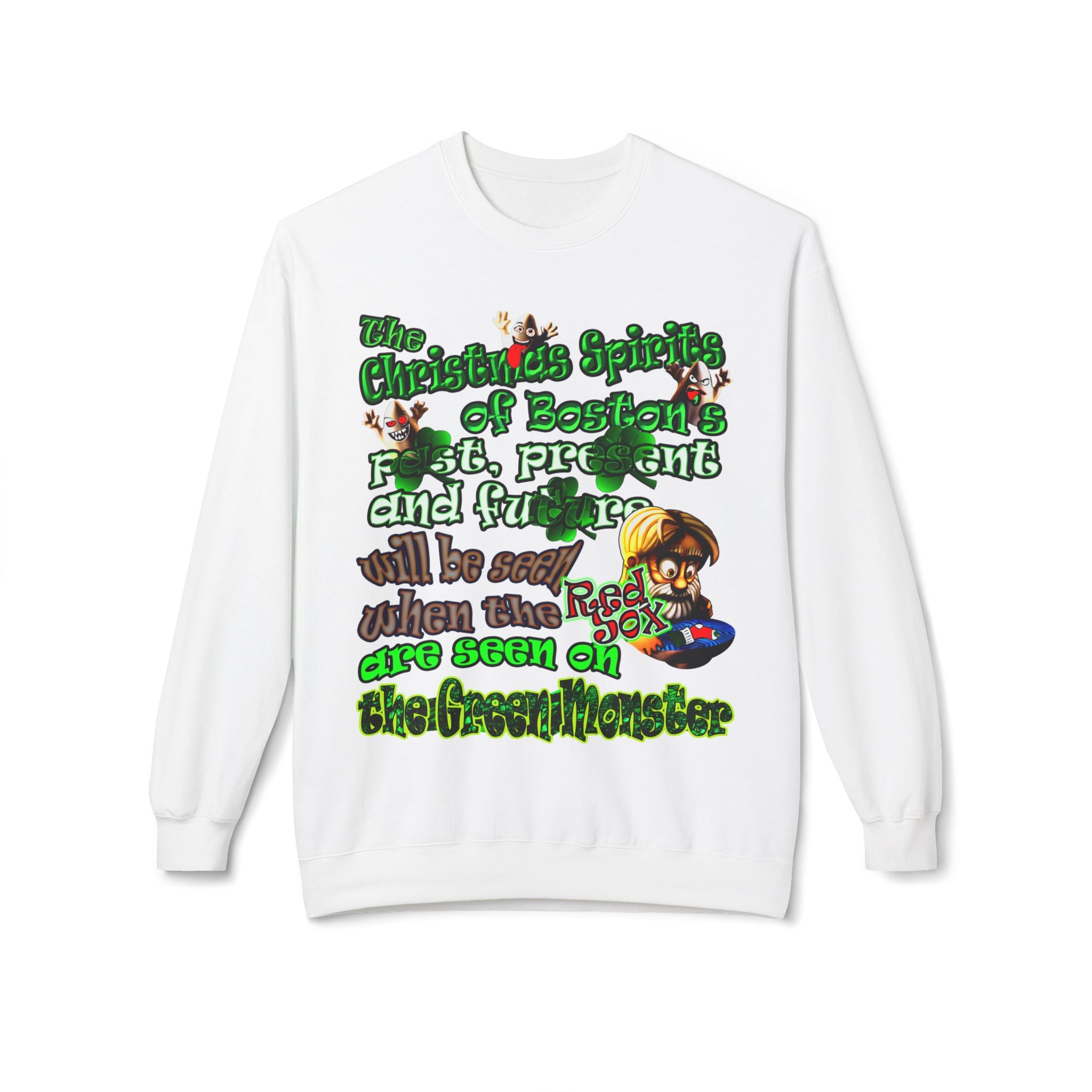 christmas spirits of boston - Unisex Midweight Softstyle Fleece Crewneck Sweatshirt