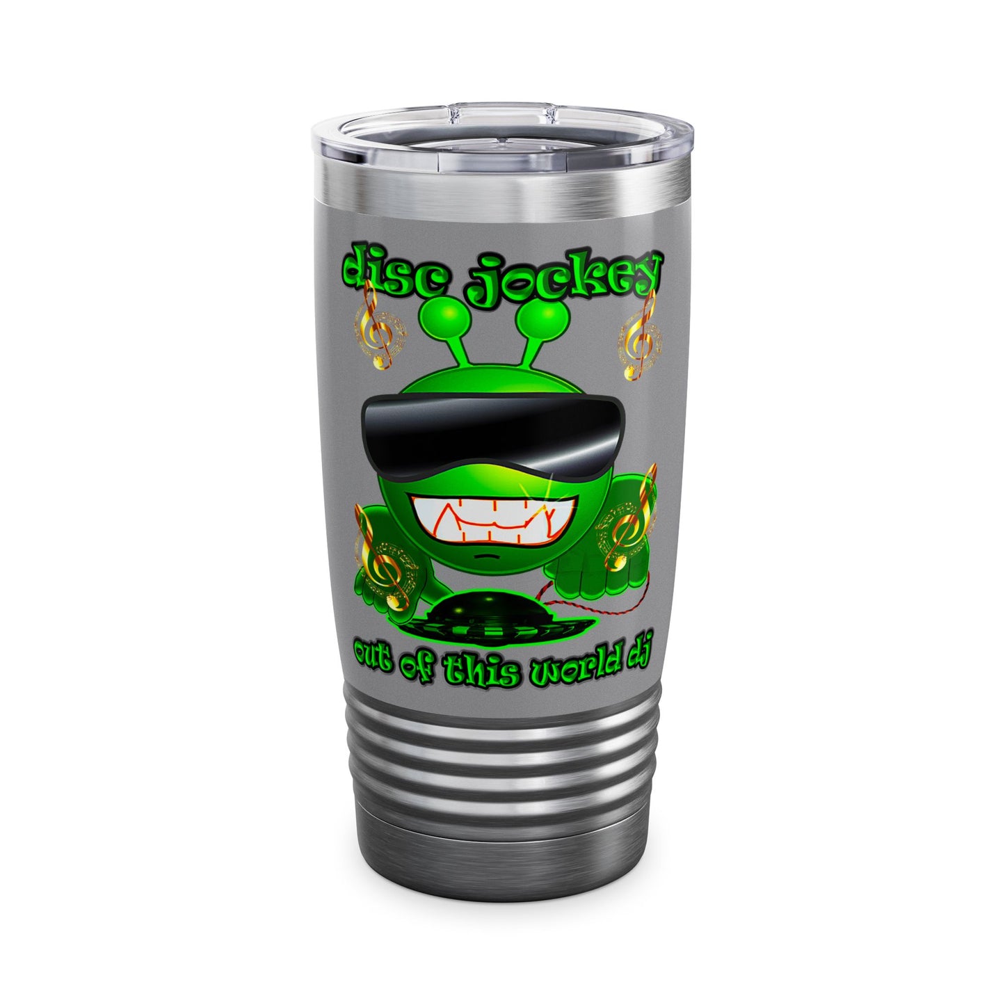 disc jockey - Ringneck Tumbler, 20oz (grey)