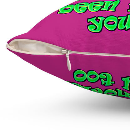 noticed you noticing - Spun Polyester Square Pillow - (pink)
