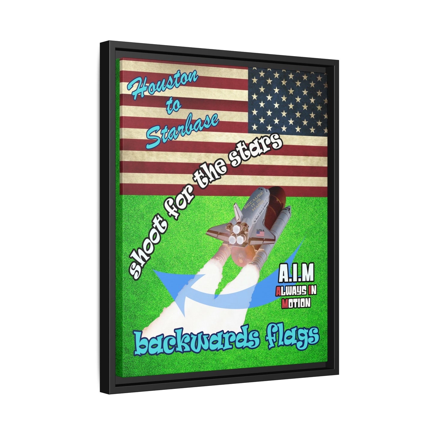 shoot for the stars - framed canvas art (green turf)