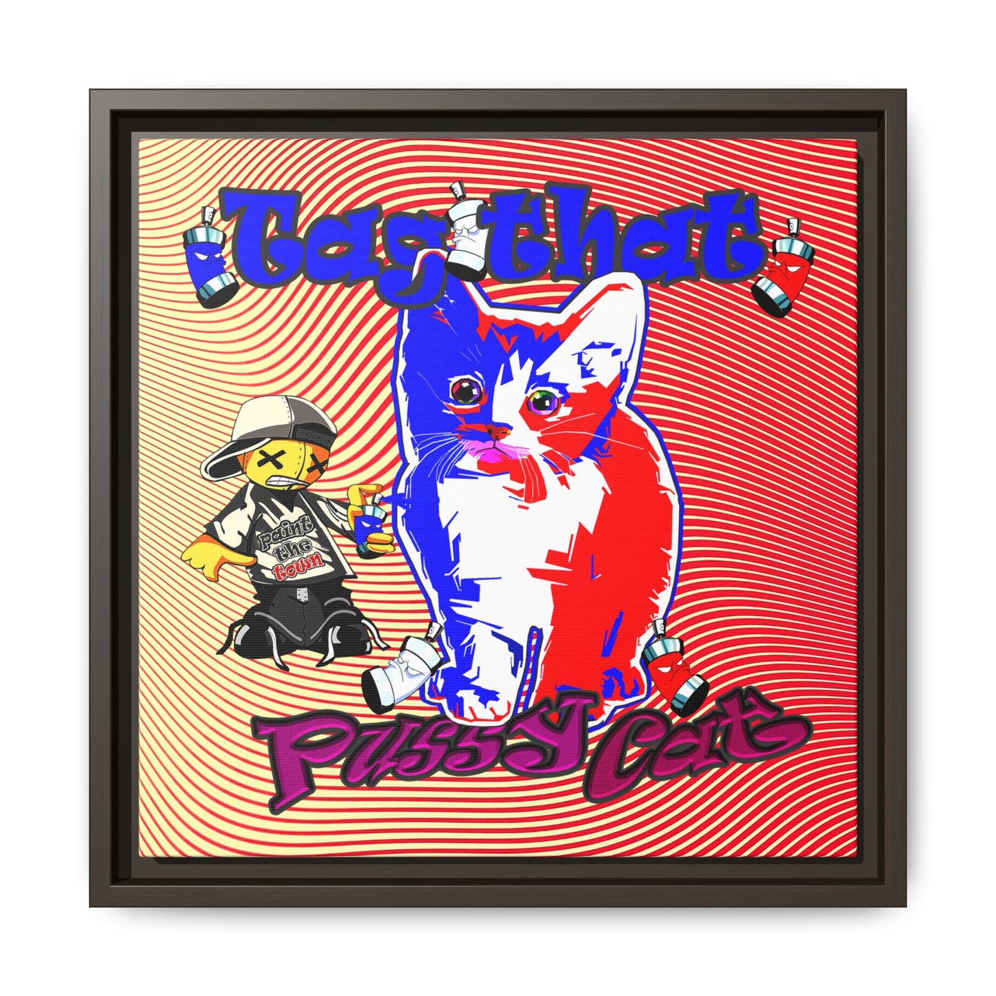 tag that - framed canvas art (yellow-orange wave)