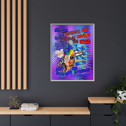 drop the beat - framed canvas art (purple wave)