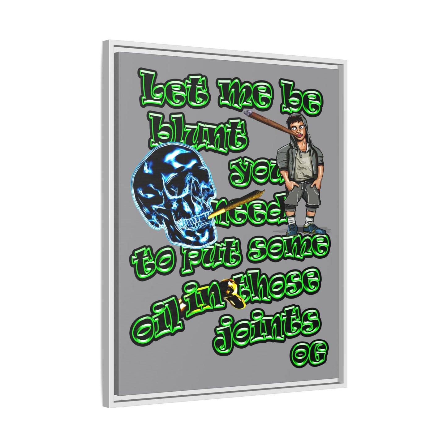 og - framed canvas art (grey)