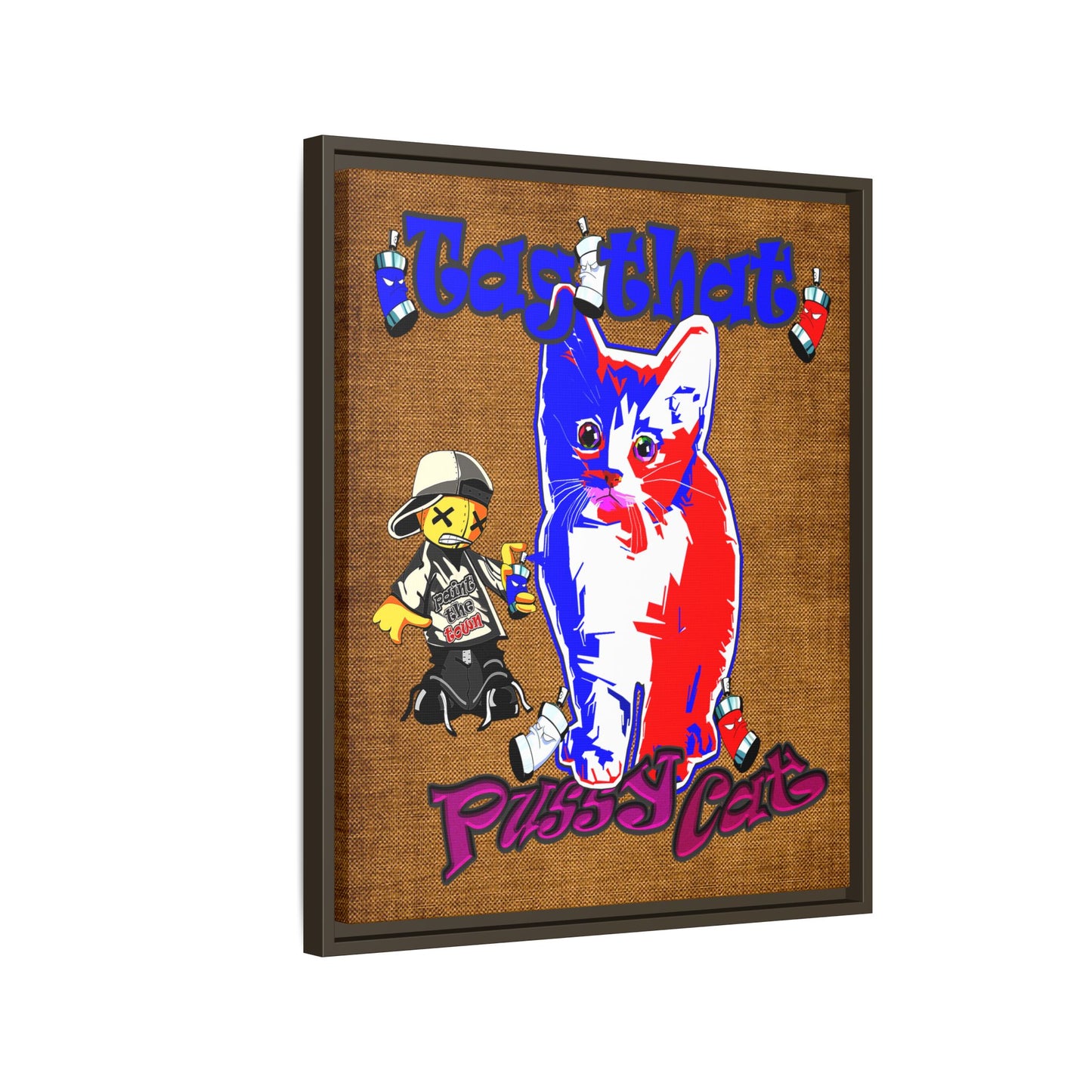 tag that - framed canvas art (brown papyrus)
