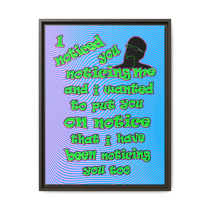 noticed you noticing - framed canvas art (light blue-purple wave)