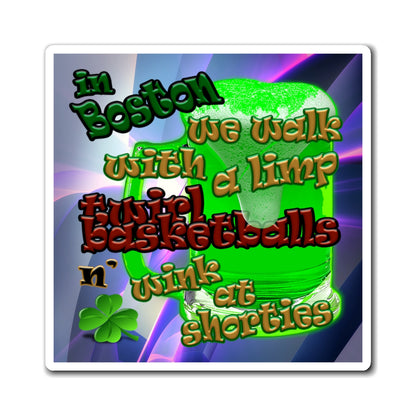 celtics logo - Magnets - (grey-pink wave)