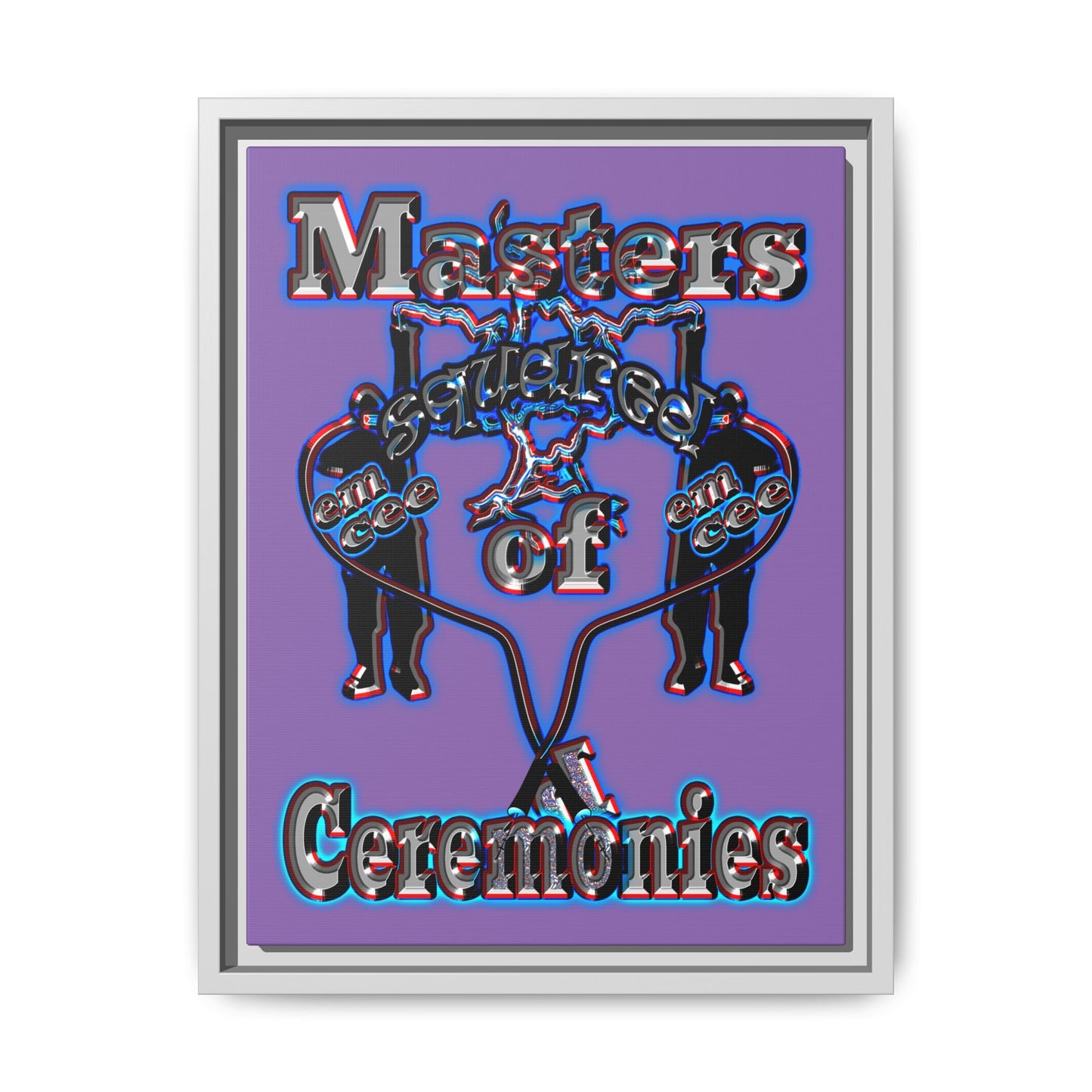 em cee squared - framed canvas art (light purple)