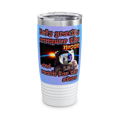 defy conquer reach - Ringneck Tumbler, 20oz (light blue-purple wave)