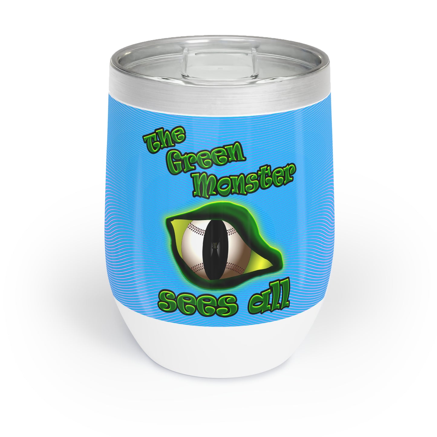 green monster - Chill Wine Tumbler (light blue-purple wave)