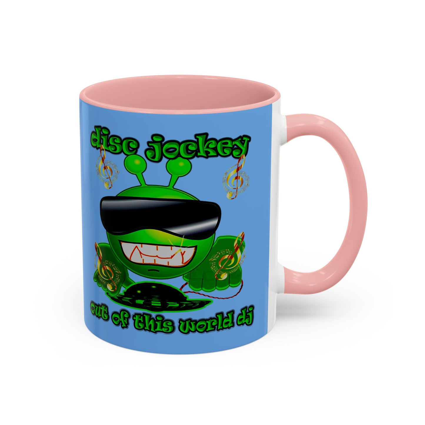disc jockey - Accent Mug (light blue)