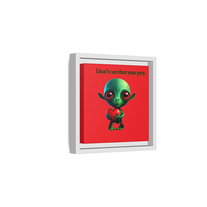 I don't care that your grey - framed canvas art (red)