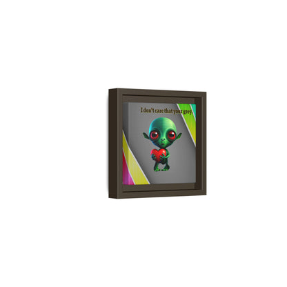 I don't care that your grey - framed canvas art (rainbow split)