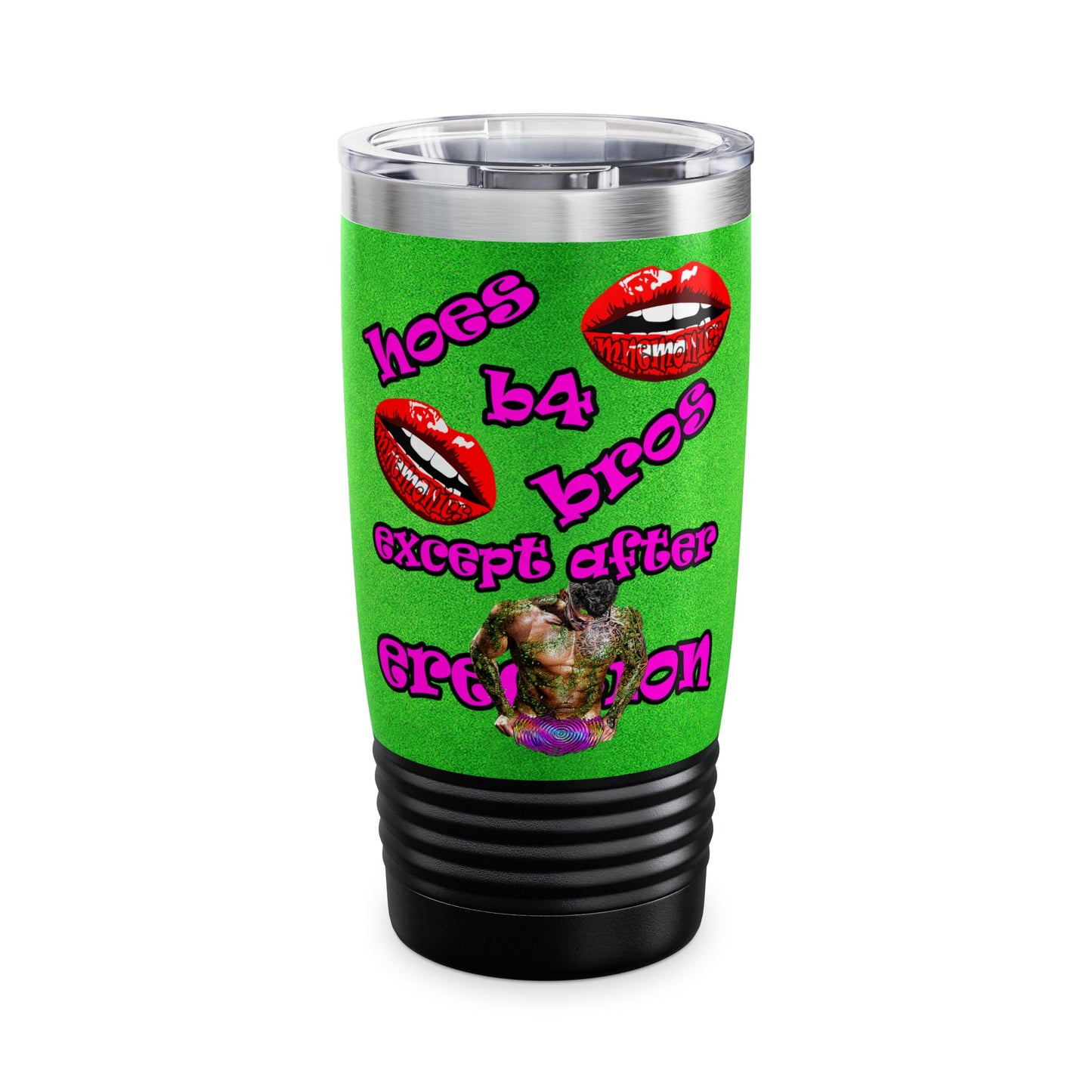hoes b4 bros - Ringneck Tumbler, 20oz (green turf)