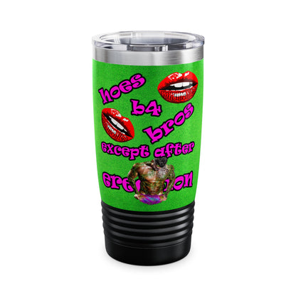 hoes b4 bros - Ringneck Tumbler, 20oz (green turf)