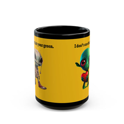 I don't care that your grey - Black Mug (yellow)
