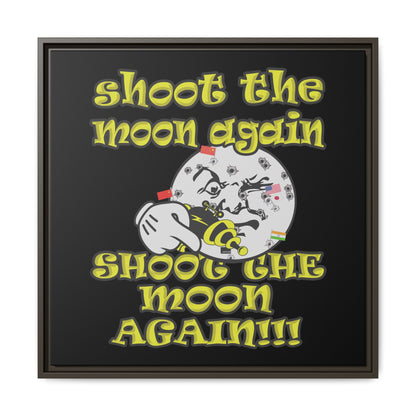 shoot the moon again - framed canvas art (black)